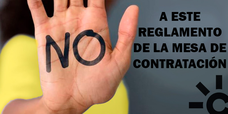 No a este reglamento de la mesa de Contratación